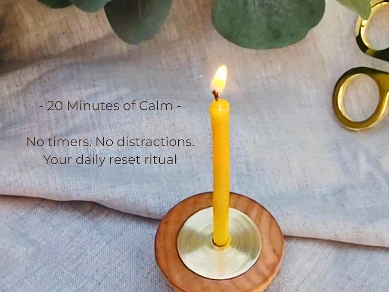 Meditation Candle Set, 20 Minute Burn, Pure Beeswax Mindfulness Candles, Hygge Ritual Holder image 2