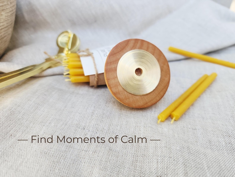 Meditation Candle Set, 20 Minute Burn, Pure Beeswax Mindfulness Candles, Hygge Ritual Holder image 8