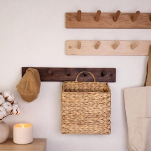 Solid Wood Peg Rail: Wooden Coat Rack, Hat Rack, Wall Organizer