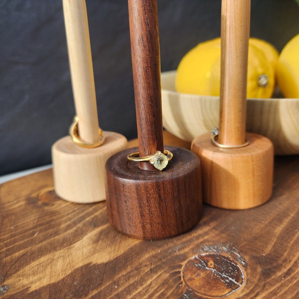 Walnut Ring Holder, Cherry Ring Stand, Maple Ring Jewelry Stand, Ring Display, Ring Stand, Ring Tree, Ring Keeper, Anniversary Gift