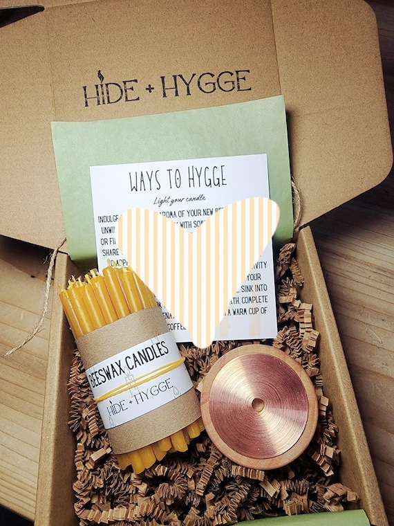 Beeswax Meditation Candle Kit: Hygge Relaxation, Wooden Holder