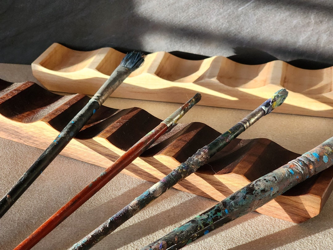 Walnut Paint Brush Rest, Maple Brush Rest, Paint Brush, Pencil, Pen