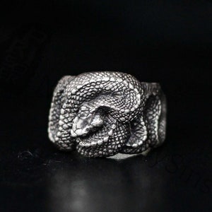 Coiled Snake 925 Silver Ring-Exquisite Handmade Snake Silver Ring-Medusa Snake Silver Ring