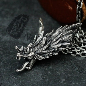 Quetzalcoatl Kukulkan 925 Silver Pendant Necklace, Mesoamerican Civilization God, Mayan Prophecy Amulet Necklace Gift