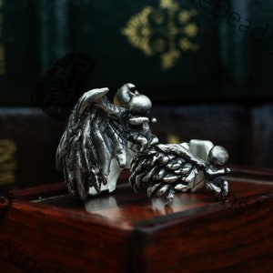 Angel/Demon Couple Ring 925 Silver-Angel Devil Wings Silver Ring- Gothic Angel Ring-Ring Gift for Boy and Girl Friends