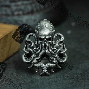 Octopus Cthulhu Old God 925 Silver Ring-Old Dominator Ring-Cthulhu God Ring Gift Culture