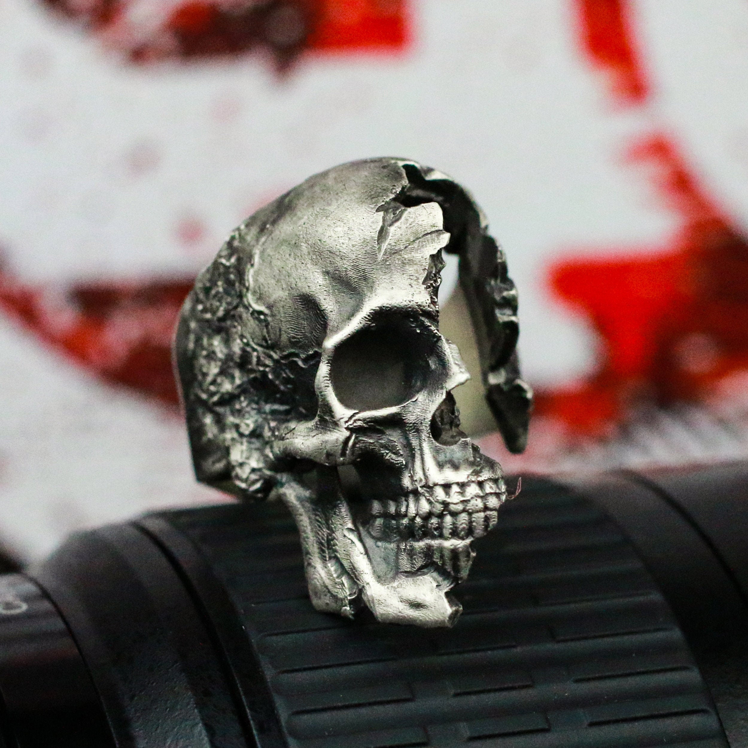 Defeated Warrior Skull Ring, 925 Silver – Vector Gems