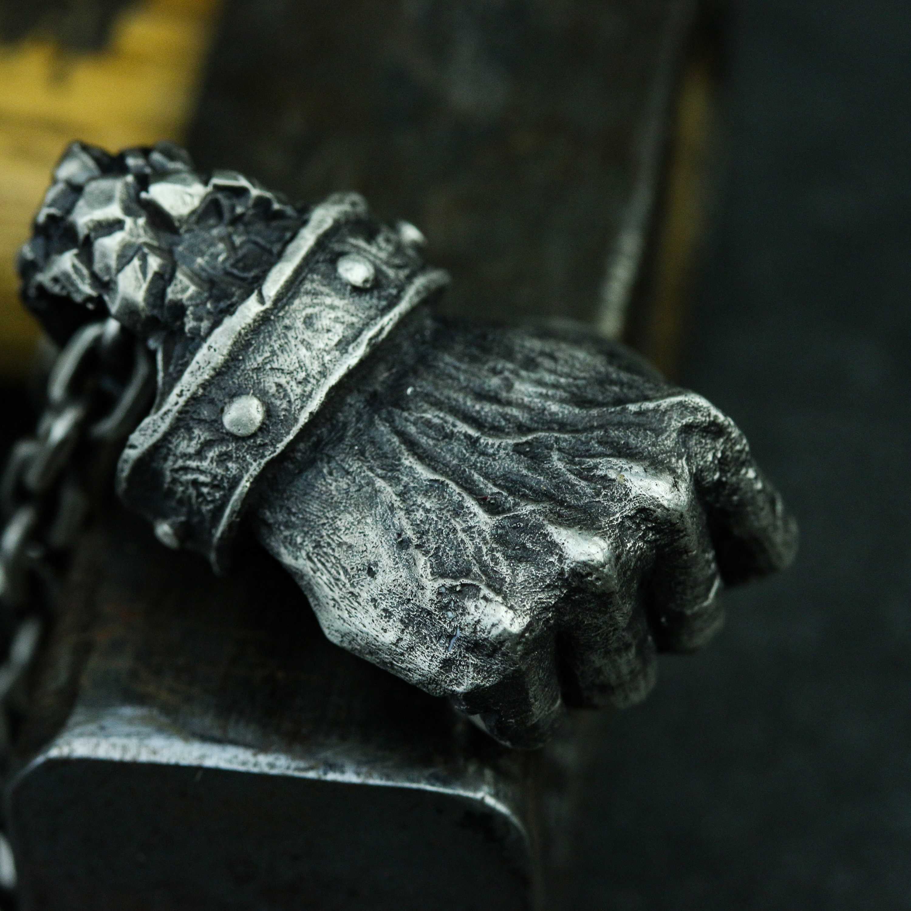 Fist 925 Silver Pendant Necklace Power Necklace Pendant Etsy Australia