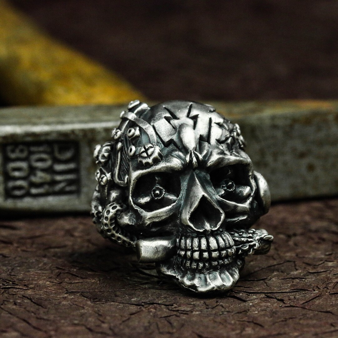 Lucky Skull 925 Silber Ring Stallone's Suicide Squad Ring Sterling Silber  Gothic Retro Cyberpunk Handwerker Made - Etsy Schweiz