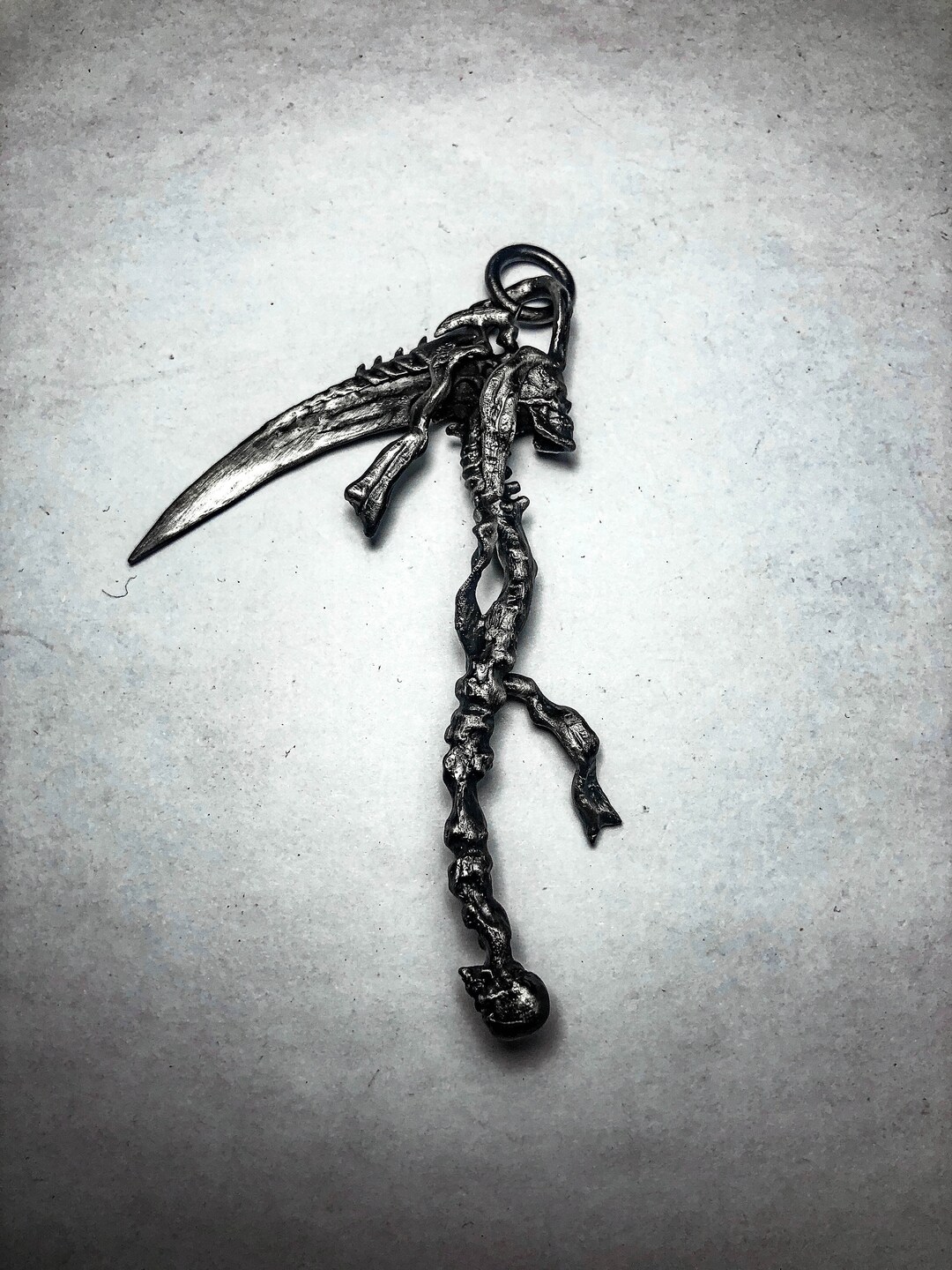 Death's Scythe 925 Silver Pendant Necklace the Scythe That Harvests the