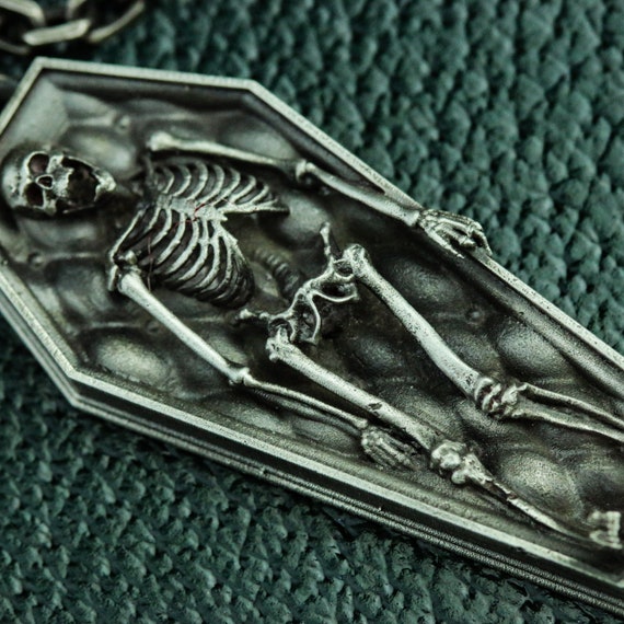 Skelett im Sarg 925 Silber Anhänger Halskette Kirche Sarg Toten Körper  Silber Anhänger Toten Skelett Untote Geschenk Silber Halskette - .de