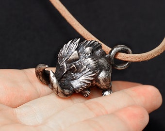 Jewel Tie Sterling Silver Antiqued 3-D Wild Boar Pendant