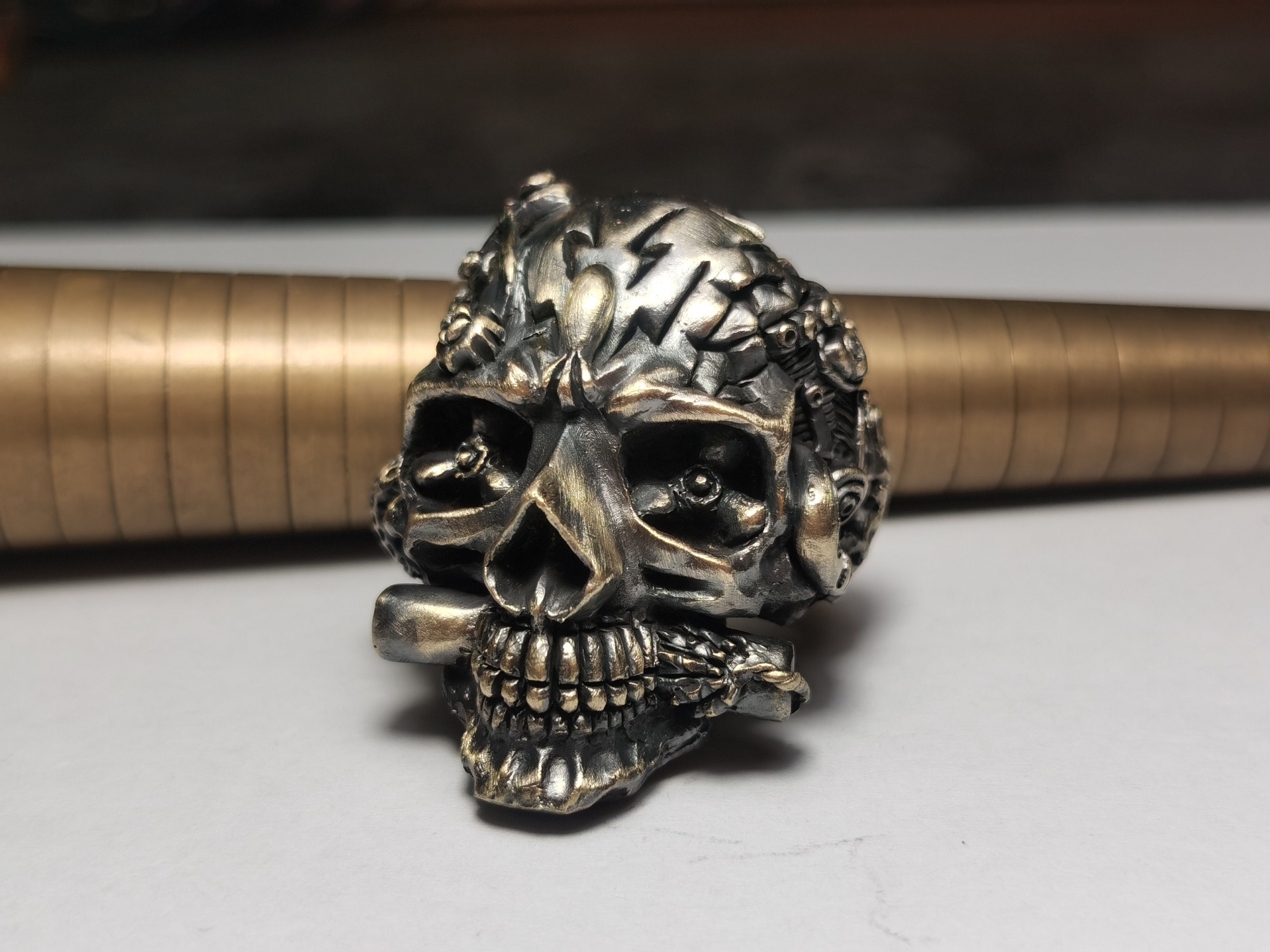 lots 20X OverSize Gothic Skull Carved Biker Mixed Styles Men's Anti-Silver  Rings | eBay