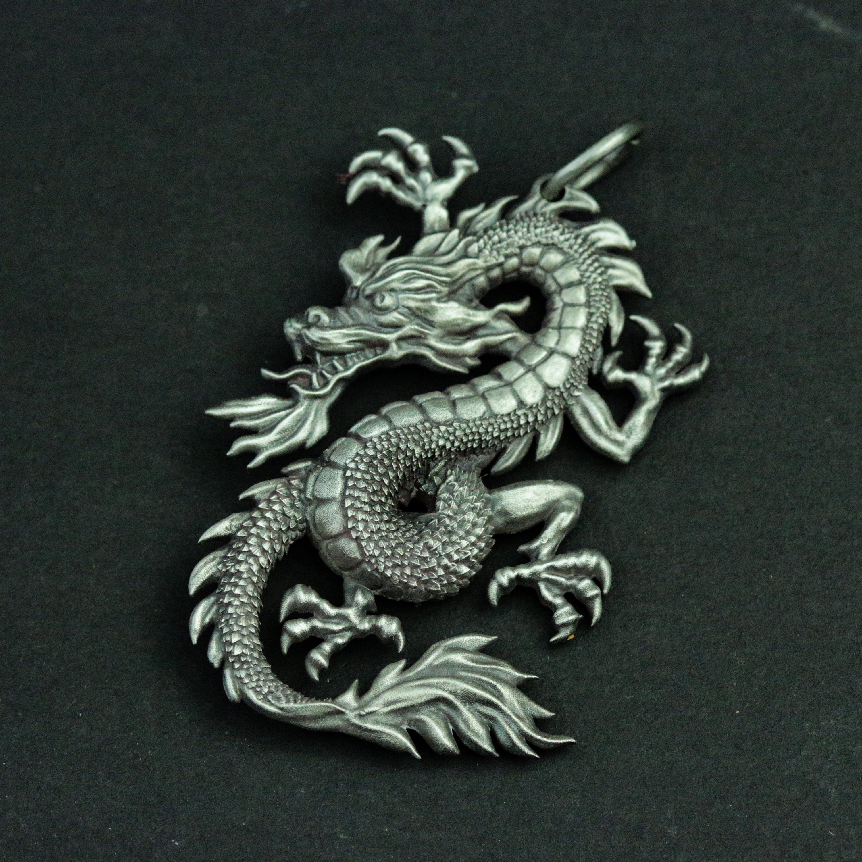 6-Piece Chinese Dragon Charms - 25mm Silver Color Pendants for Jewelry Making, DIY Crafts, and Handmade Necklaces