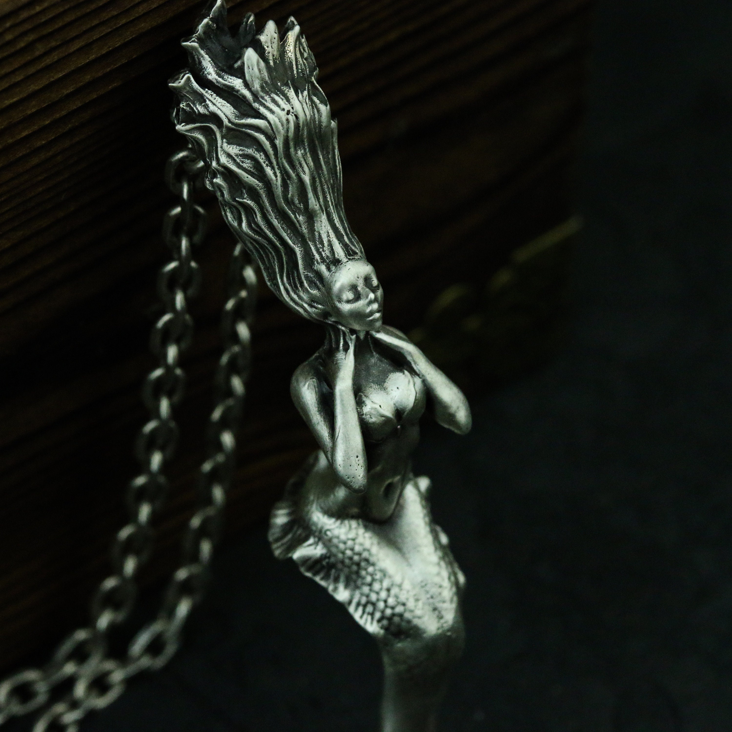 Mermaid 925 silver pendant necklace sterling silver mermaid Etsy