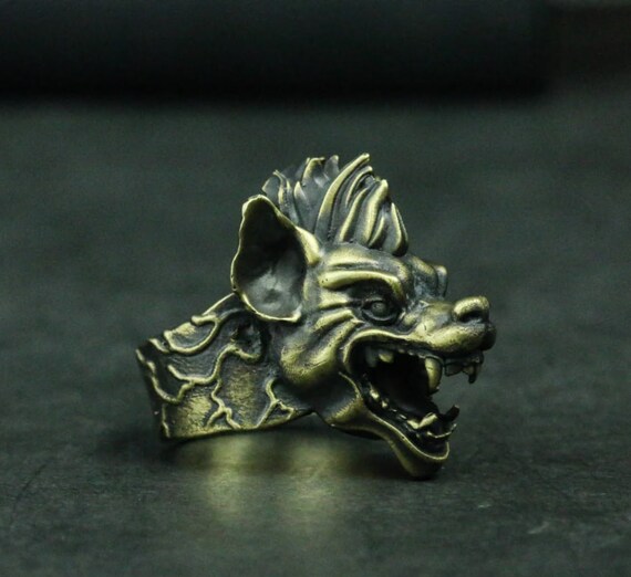 African Hyena 925 Silver Ring Animal Ring Men s Ring Hyena