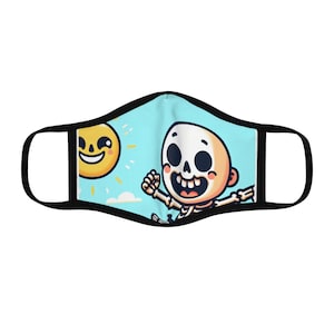 Cheerful Skeleton Face Mask, Humorous Mask, Halloween Accessory, Casual Wear, Gift for Kids and Adults