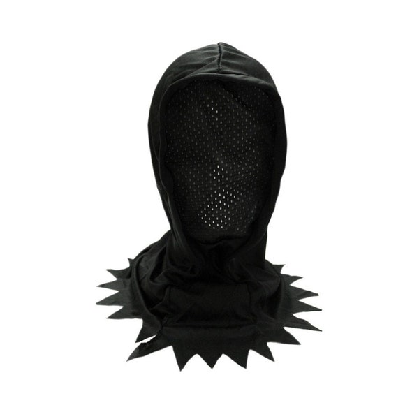 Child Black Hidden Face Mask Hood - Kids Black Invisible Mesh Mask, Halloween Scary Horror Costume Mask, Grim Reaper Ghoul Mask Accessory