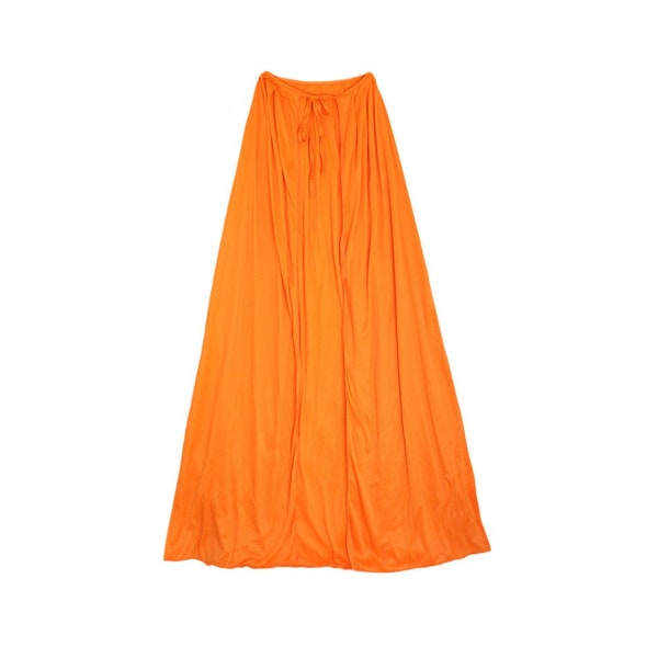 60" Long Adult Orange Cape - Men Women Halloween Superhero, Comic, Cosplay, Renaissance, Medieval, Costume, Birthday, Theatrical, Polyester