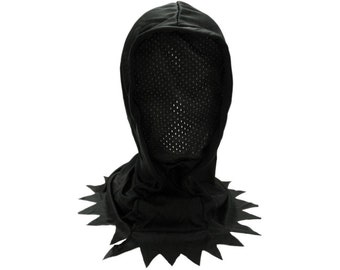 Masque facial caché noir pour adulte/adolescent - Masque en maille invisible noir, masque de costume d'horreur effrayant d'Halloween, accessoire de masque de goule de la Faucheuse