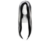 Long Black Wig with White Streaks - Fun Adult Teens Zombie, Ghoul Ghost, Gothic, Vampire, Witch Costume, Party, Halloween, Cosplay, Dress Up