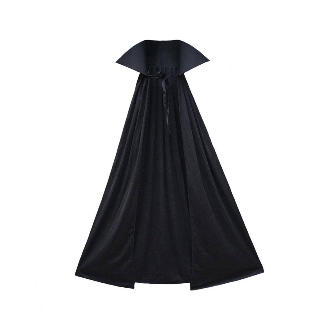 40 Long Black Cape With Standup Collar Halloween Vampire Gothic