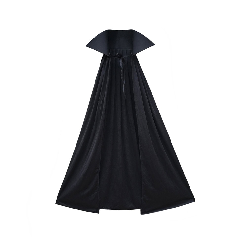 53 Long Black Cape With Standup Collar Halloween Etsy