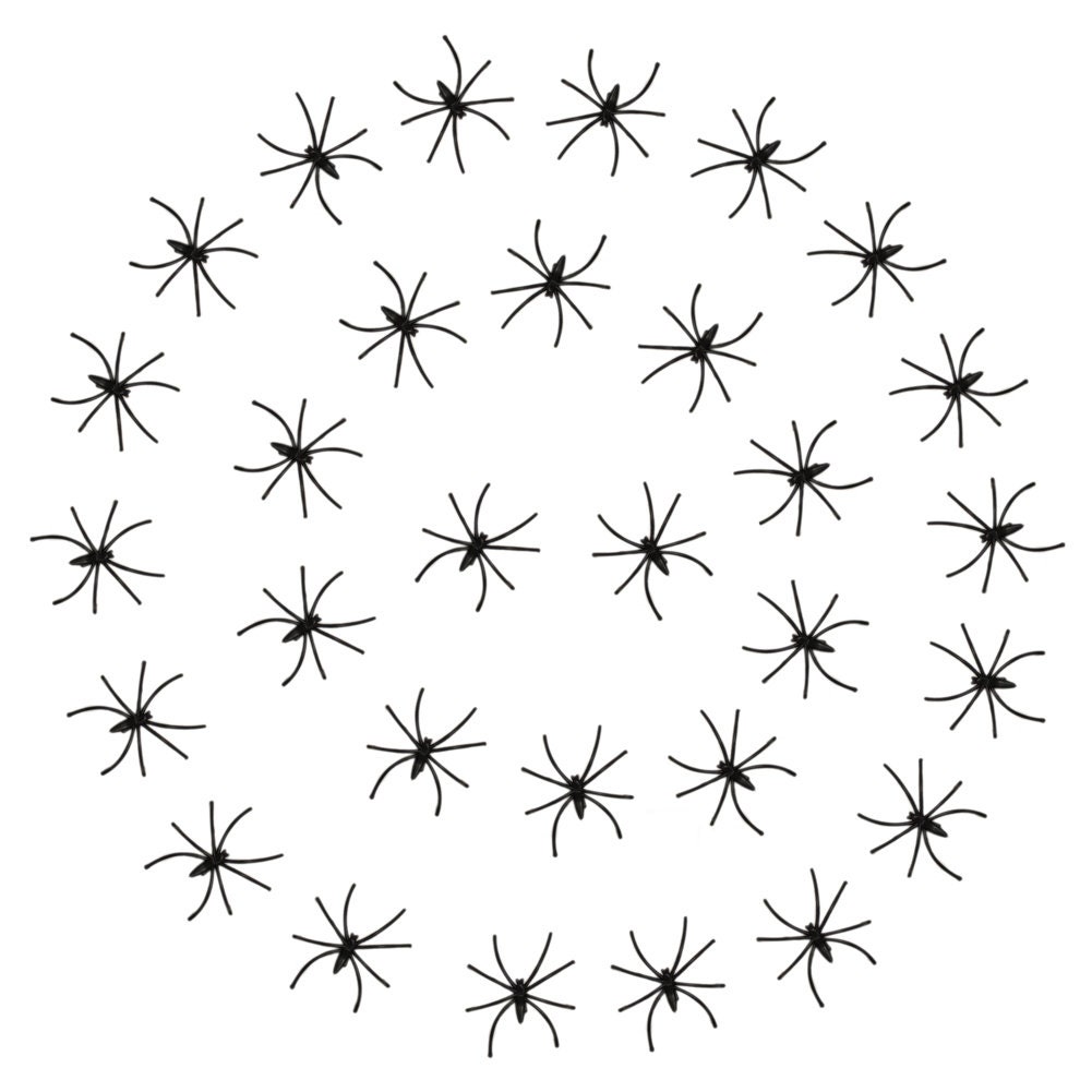 Tiny black on sale plastic spiders