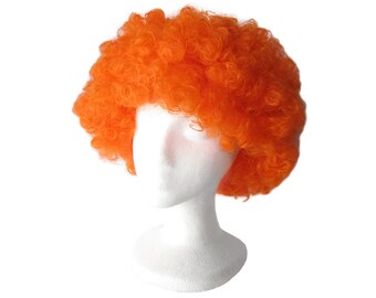 Economy Orange Afro Wig - Fun Adult Teens Child Kids Halloween, Cosplay, Costume Party Dress Up, Birthday, Carnival, Parade, Photo Prop Gift