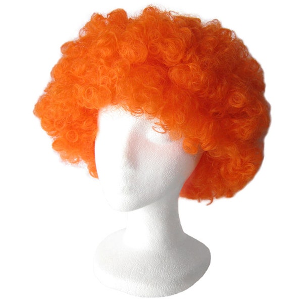 Economy Orange Afro Wig - Fun Adult Teens Child Kids Halloween, Cosplay, Costume Party Dress Up, Birthday, Carnival, Parade, Photo Prop Gift