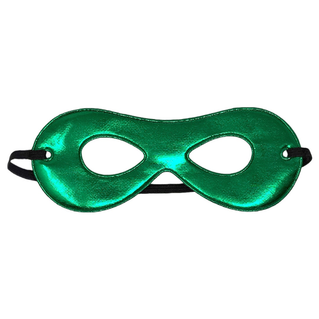 Child Shiny Green Superhero Mask Children Kids Super Hero Mask