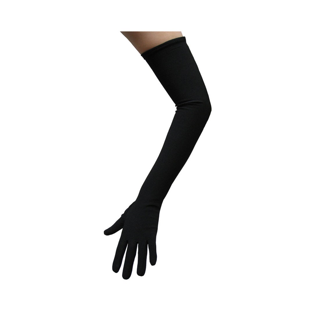 Long Opera Length Black Costume Gloves Adult Teen Halloween Superhero Princess Gothic Gatsby