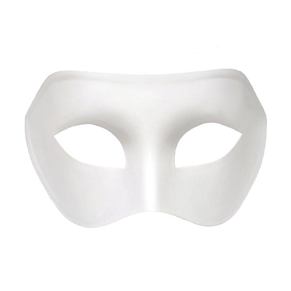 White Masquerade Mask - Men Women Solid Color Plain White Mask - Prom, Party, Wedding, Mardi Gras, Carnival, Superhero, Costume, Craft Mask