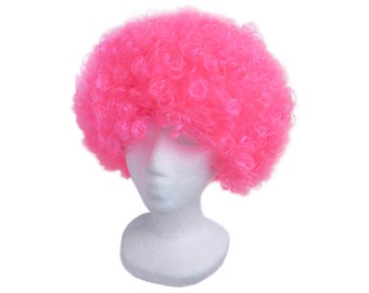 Economy Pink Afro Wig - Fun Adult Teens Child Kids Halloween, Cosplay, Costume Party, Dress Up, Birthday, Carnival, Parade, Photo Prop, Gift