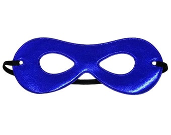 Child Shiny Blue Superhero Mask - Children Kids Super Hero Mask, Halloween Superhero Costume, Birthday Party Favor, Dance, Cosplay Eye Mask