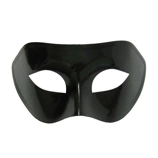Black Masquerade Mask - Men Women Solid Color Plain Black Mask - Prom, Party, Wedding, Mardi Gras, Carnival, Superhero, Costume, Craft Mask