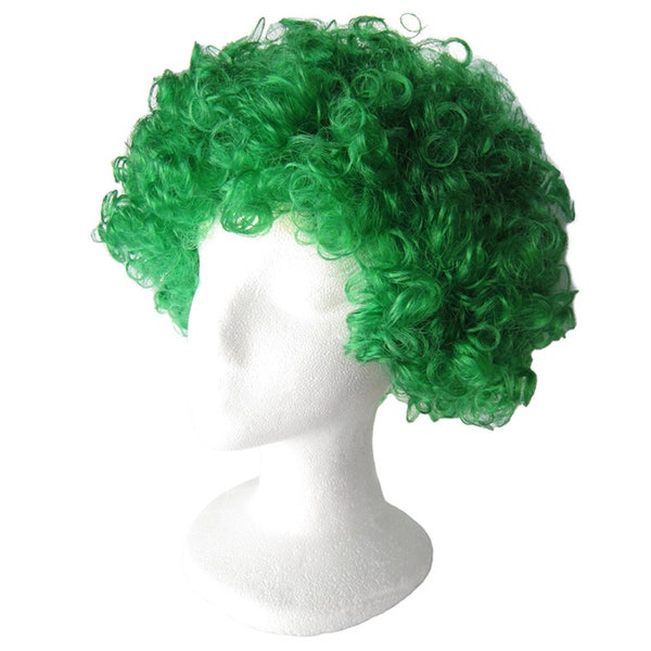 Economy Green Afro Wig - Fun Adult Teens Child Kids Halloween, Cosplay, Costume Party Dress Up, Birthday, Carnival, Parade, Photo Prop, Gift