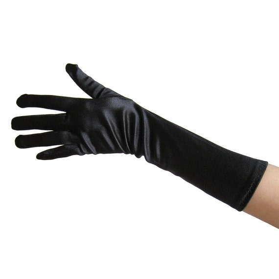 Guantes Negros Largos Satin Accesorio Disfraz