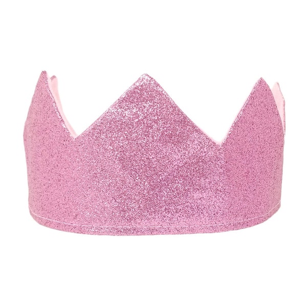 Shiny Pink Glitter Sparkle Crown - Cute Adult Child Kids Halloween Costume, Cosplay Dress Up, Pretend Play, Birthday Party Favor, Photo Prop