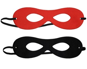 Adult Reversible Red/Black Superhero Mask - Teen Men Women Super Hero Mask, Halloween Superhero Costume Mask, Birthday Party Favor, Cosplay