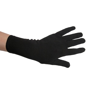 Short Wrist Length Black Costume Gloves - Adult Teen Halloween Superhero, Magician, Vampire Scream Grim Reaper, Cosplay Dance Prom Polyester