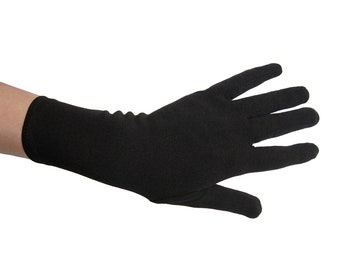 Short Wrist Length Black Costume Gloves - Adult Teen Halloween Superhero, Magician, Vampire Scream Grim Reaper, Cosplay Dance Prom Polyester