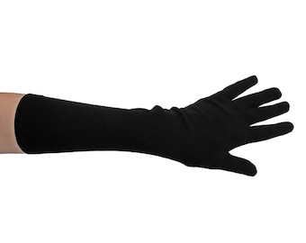 Long Elbow Length Black Costume Gloves - Adult Teen Halloween Superhero Princess Vampire Gothic Gatsby Flapper Cosplay Dance Prom Polyester