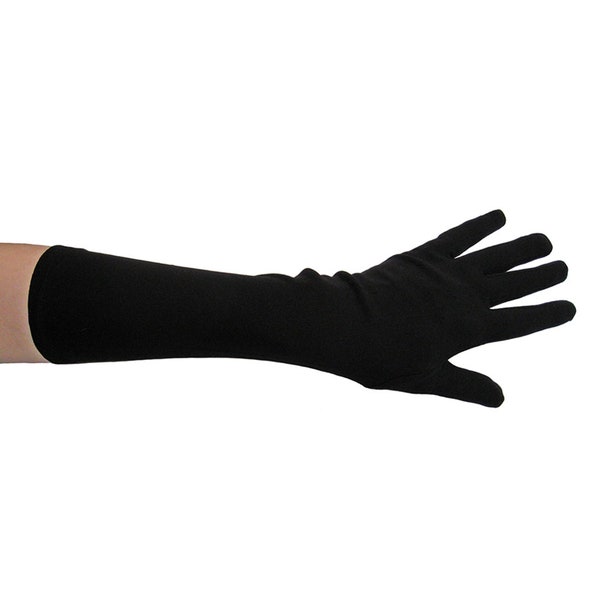 Long Elbow Length Black Costume Gloves - Adult Teen Halloween Superhero Princess Vampire Gothic Gatsby Flapper Cosplay Dance Prom Polyester