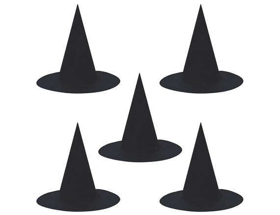 Adult Black Witch Hats pack of 5 Fun 