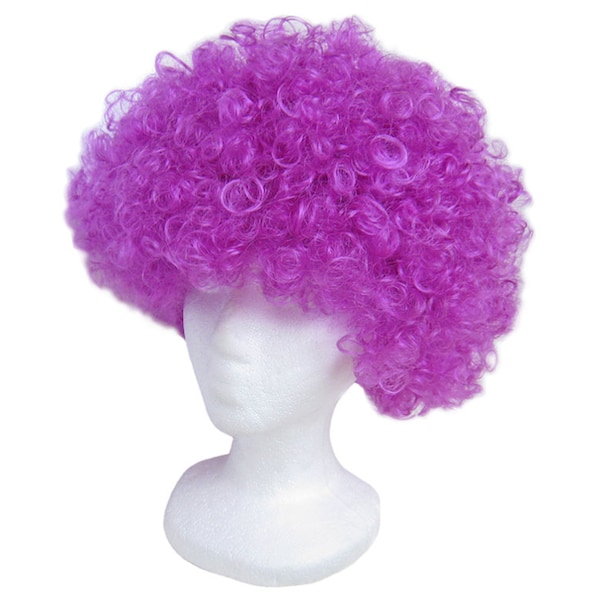 Economy Purple Afro Wig - Fun Adult Teens Child Kids Halloween, Cosplay, Costume Party Dress Up, Birthday, Carnival, Parade, Photo Prop Gift