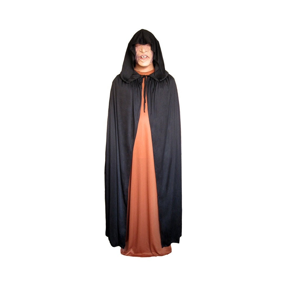 GORAIS Black Velvet Hooded Cloak Short Cape Halloween Cosplay Costume  Cloaks for Women