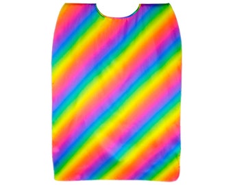 Shiny Rainbow Satin Cape - Adult Teen Child Kids Superhero Fantasy Pride Costume Accessory, Cosplay Dress Up, Birthday, Party Favor, Parade