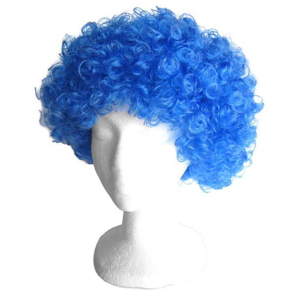 Economie Blue Afro Wig - Fun Adultes Ados Enfants Enfants Halloween, Cosplay, Fête costumée, Déguisement, Anniversaire, Carnaval, Parade, Accessoires photo, Cadeau