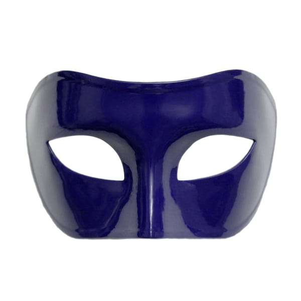 Blue Masquerade Mask - Men Women Solid Color Plain Blue Mask - Prom Party, Wedding, Mardi Gras, Carnival, Superhero Costume, New Year, Craft